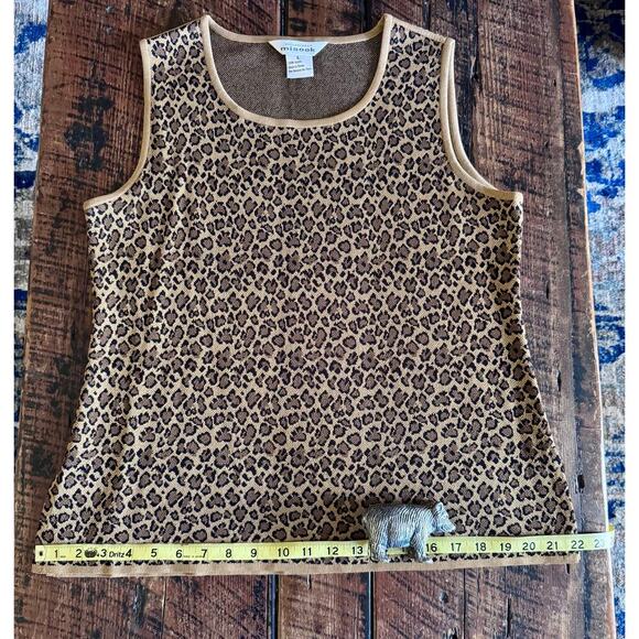 Not For Sale-Exclusively Misook Leopard Cheetah Animal Print Sleeveless Shell - Picture 7 of 14